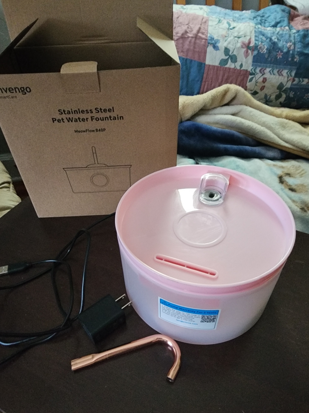 🍑Pink Pet Water Fountain